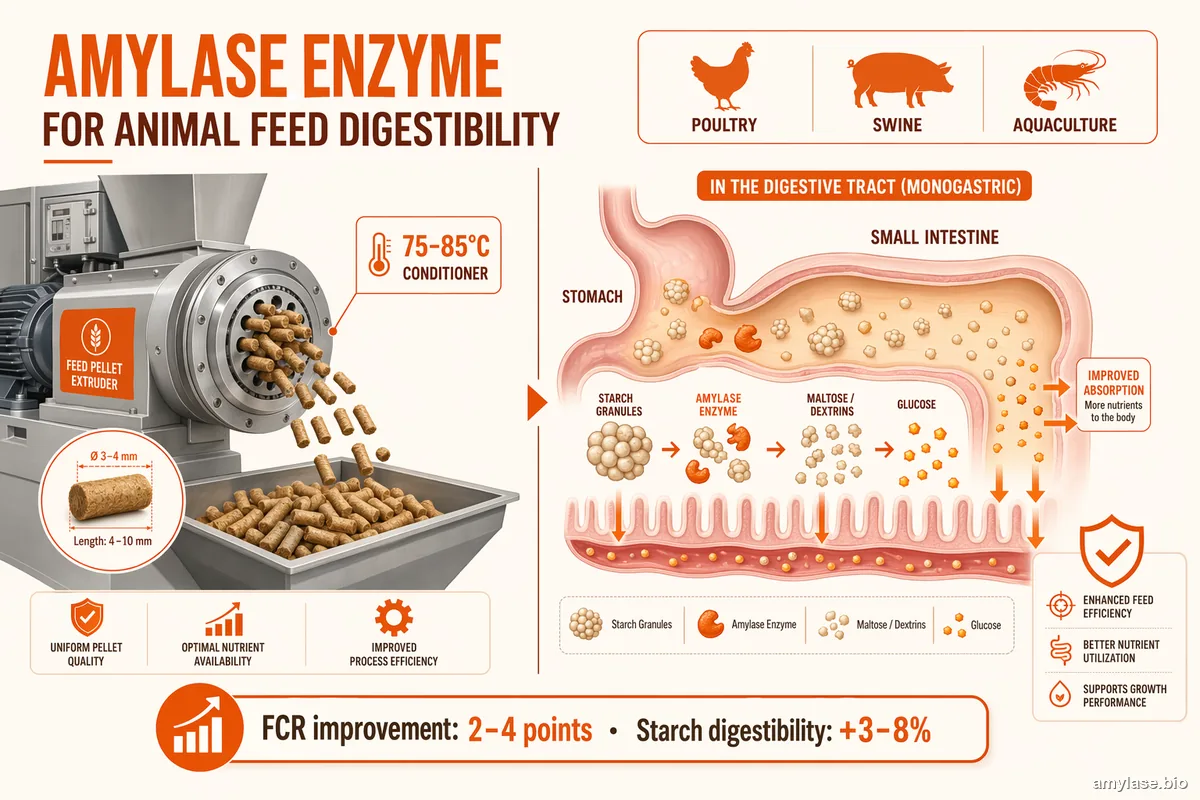 Amylase Enzyme for Animal Feed Digestibility